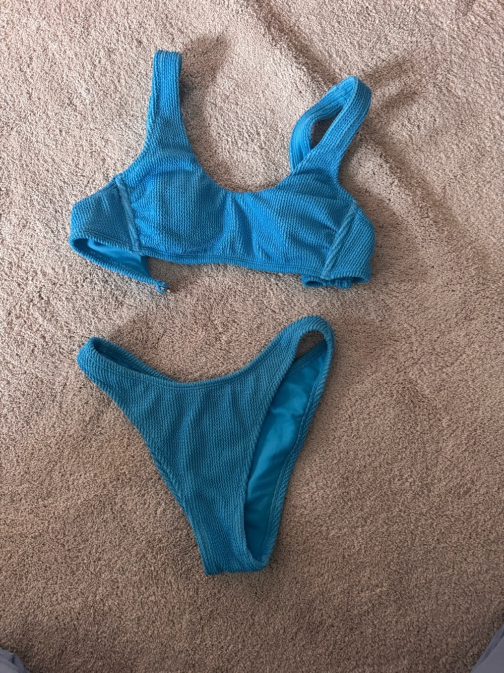 wild fable Bright Blue Textured Bikini Set
